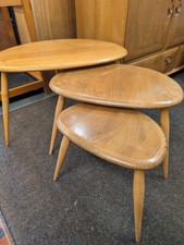 Set Of 3 Ercol Pebble Tables