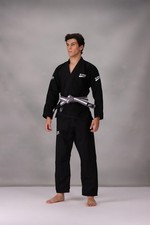 Black BJJ Gi Mens Brazilian Jiu Jitsu Suit Uniform Adult Free White Belt