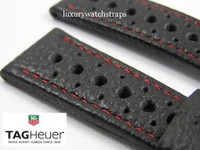 PERFORATED LEATHER STRAP FOR TAG  MONZA MONACO CARRERA AQUA RACER 20 22mm