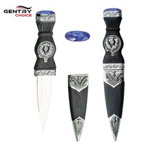 Mens Scottish Sgian Dubh Knife Blue Stone  Traditional Highlander Kilt Accessory