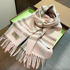 Burberry 100% Cashmere Check Scarf Pink/Beige