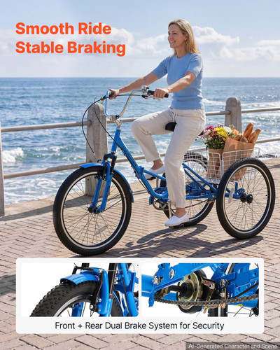Folding adult tricycle 3 - 24",