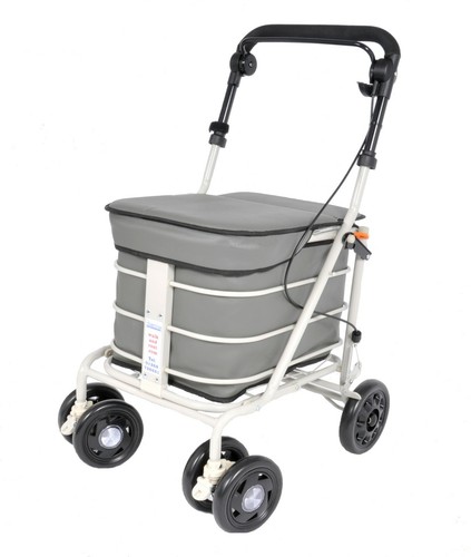 Shopping trolley with seat - with,