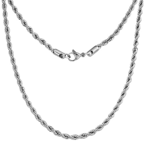 Mens chain necklace silver - necklace,