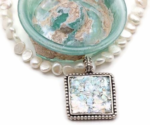 Roman glass silver 925 - silver,
