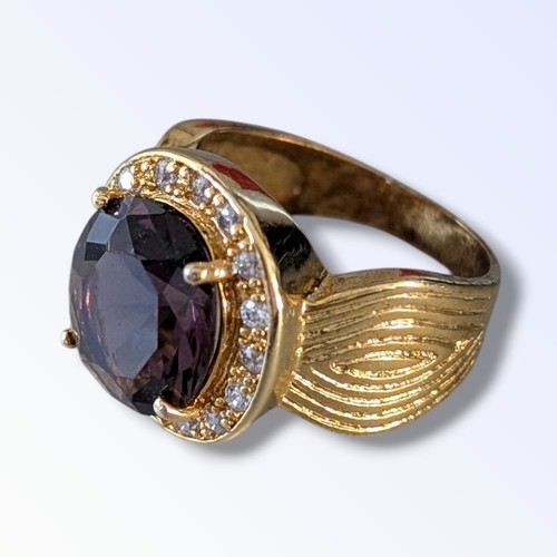 Vintage gold tone amethyst - vintage,
