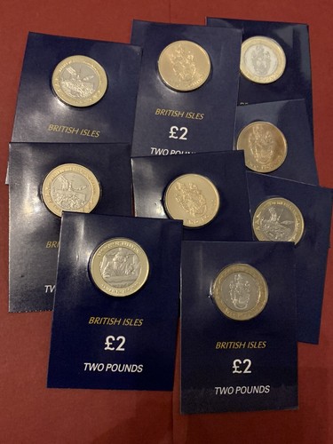 50p blue coin holder self - holder,