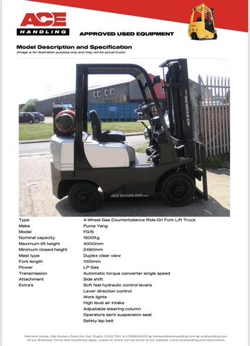 Puma yang fg15 gas forklift - yang,