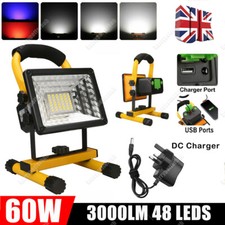 60W LED Rechargeable Cordless Work Site Flood Light Mobile Portable Camping Lamp