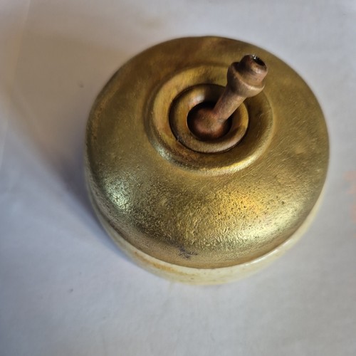 Vintage black ceramic brass - &,