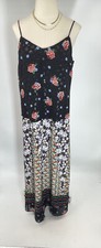 Anna Sui Maxi Dress Womens Size 8 US Cherries Strawberries Floral Black 