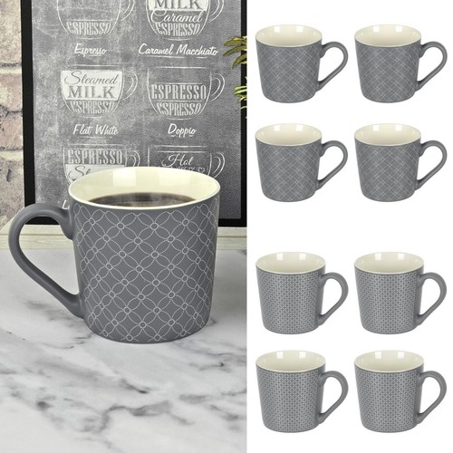 Grey stoneware coffee mugs set - coffee,
