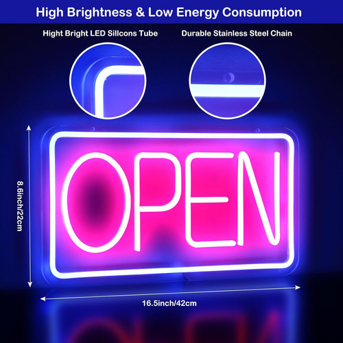 Led neon open signs - open,