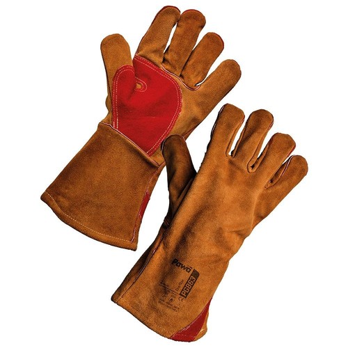 Red welding gloves - red,