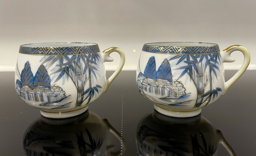 Kutani porcelain pair - pair, 5cm