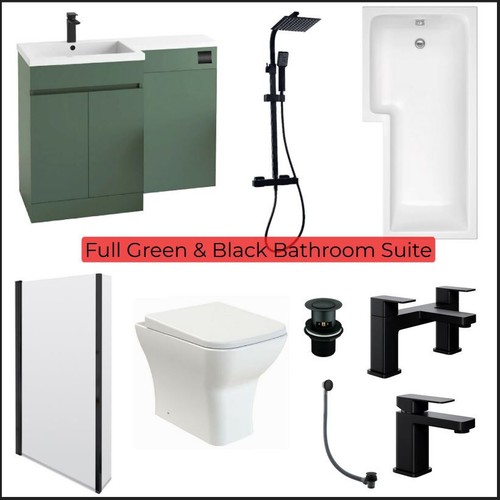 Full bathroom suite green - full,