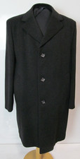 Dunn And Co  Great Britain Crombie Black Men's Long Wool Button-Up Coat