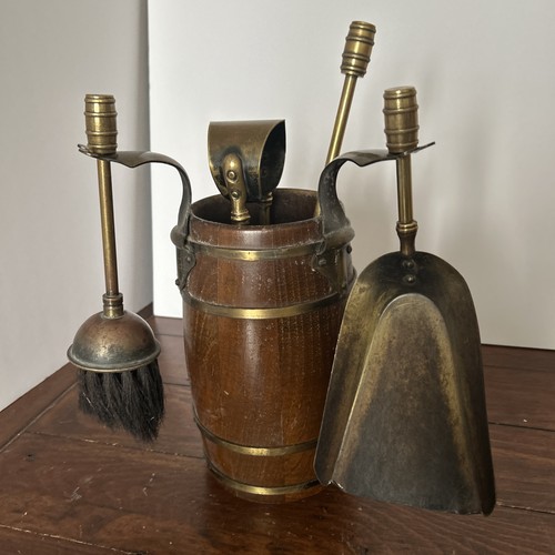 Vintage brass and oak - !, fire