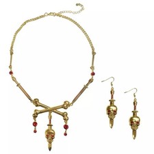 Gold Skull Pirate Jewelry Set