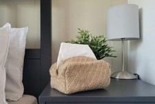 Tissue Box Cover 20x11x11cm, Jute Cotton Material, Tissue Box Holder