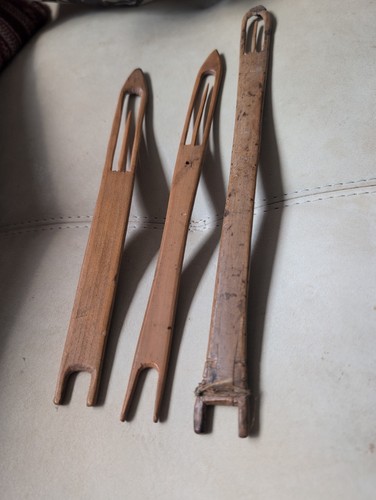 Antique treen wooden weaving - 3,