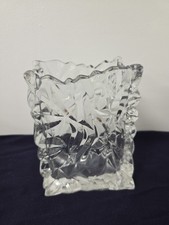 Large Rosenthal Studio Line Crystal Crumpled Bag Effect Vase Signed 7in High 