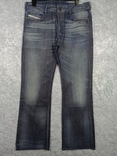Diesel Jeans Men's W34 L32 Zathan Bootcut Button Fly Blue Denim Made in Italy
