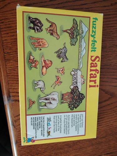 Vintage fuzzy felt safari zoo - vintage,