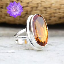 Yellow Citrine Gemstone 925 Sterling Silver Ring Handmade Jewelry Ring For Gift