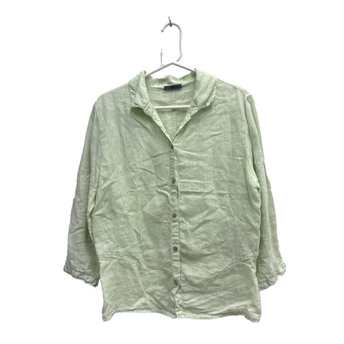 Oska light green linen shirt - green,