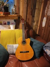 Rare vintage Samick (Korea) classical guitar, electro acoustic with cutaway