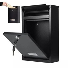 Large Black Lockable Post Box