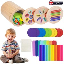 Montessori Toys for 1 2 3 Year Old Wooden Color Sorting Sensory Toys for Toddler
