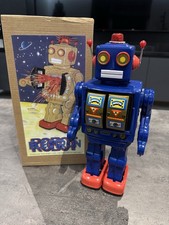 SUPER COOL RETRO 10" ELECTRON ROBOT Tin Toys ELECTRONIC Light Up Walking Toy HM