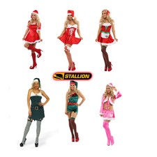 Ladies Mrs Santa Claus Elf Outfit Xmas Sexy Costume Adults Christmas Fancy Dress