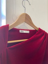 Red Velvet Party Evening Dress Zara new Size Small