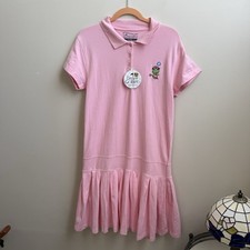 NWT THE Littlest Golfer LADIES GOLF POLO Embroidered Pink Dress Size L (14-16)