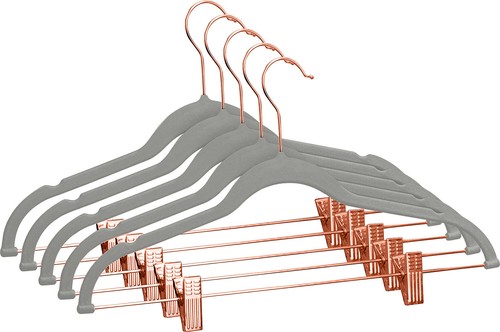 12pc velvet hangers with clips - 12pc,