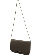 Vintage Launer London Taupe Leather Clutch Chain Crossbody Bag Classic Preppy