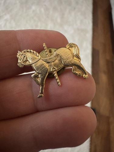 Vintage gold tone carousel - gold-tone,