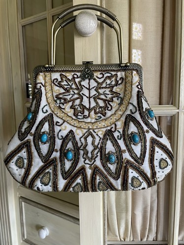Beaded evening bag handcrafted - beaded,