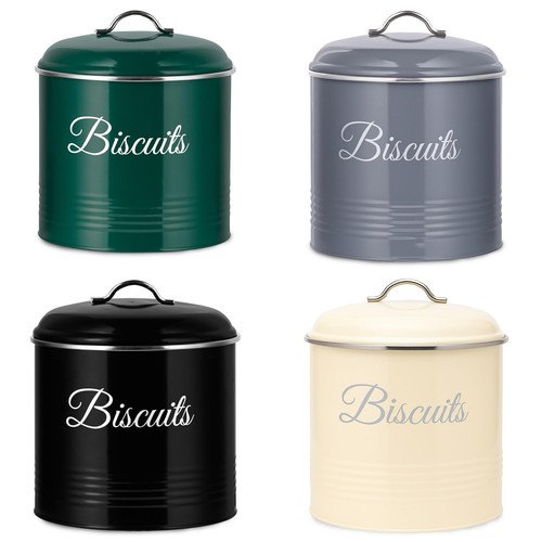 Round biscuit tin large - tin,