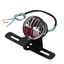 £ Universal Vintage Motorcycle Light Tail Brake Light Stop Lamp With License