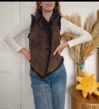 Joseph Lucy Toscana Gilet Lambskin Sheepskin Brown 38 UK 8 10 Waistcoat 