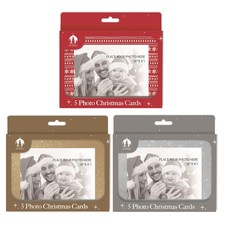 Personalised Photo Frame Christmas Cards 4" x 6" Make Your Own DIY Packs Of 5/10