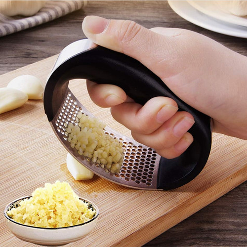 Stainless steel garlic masher - steel,