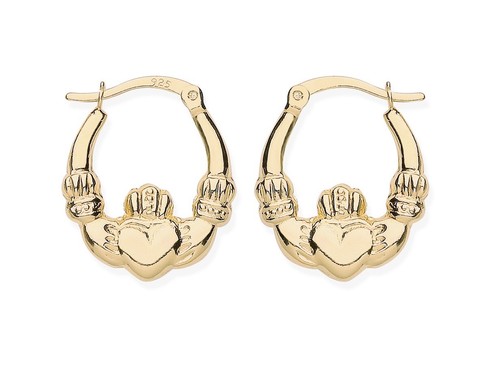9ct gold silver claddagh - 9ct, on