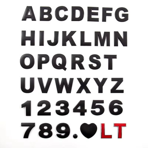 Metal alphabet number car - 3d,