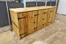 Quadruple Wooden Wheelie Bin Storage