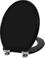 Angel Shield Wooden Soft Close Quick Release Toilet Seat - Black
